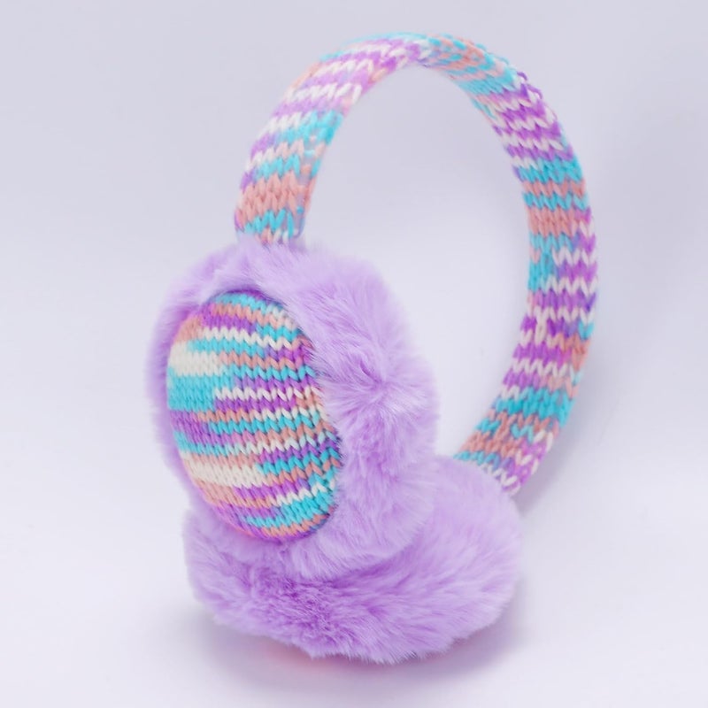 BUTITNOW Winter Knit EarMuffs for Kids Warm Furry Girls Ear Muffs Plush Toddler Ear Warmers Outdoor Ear Covers - Image 2
